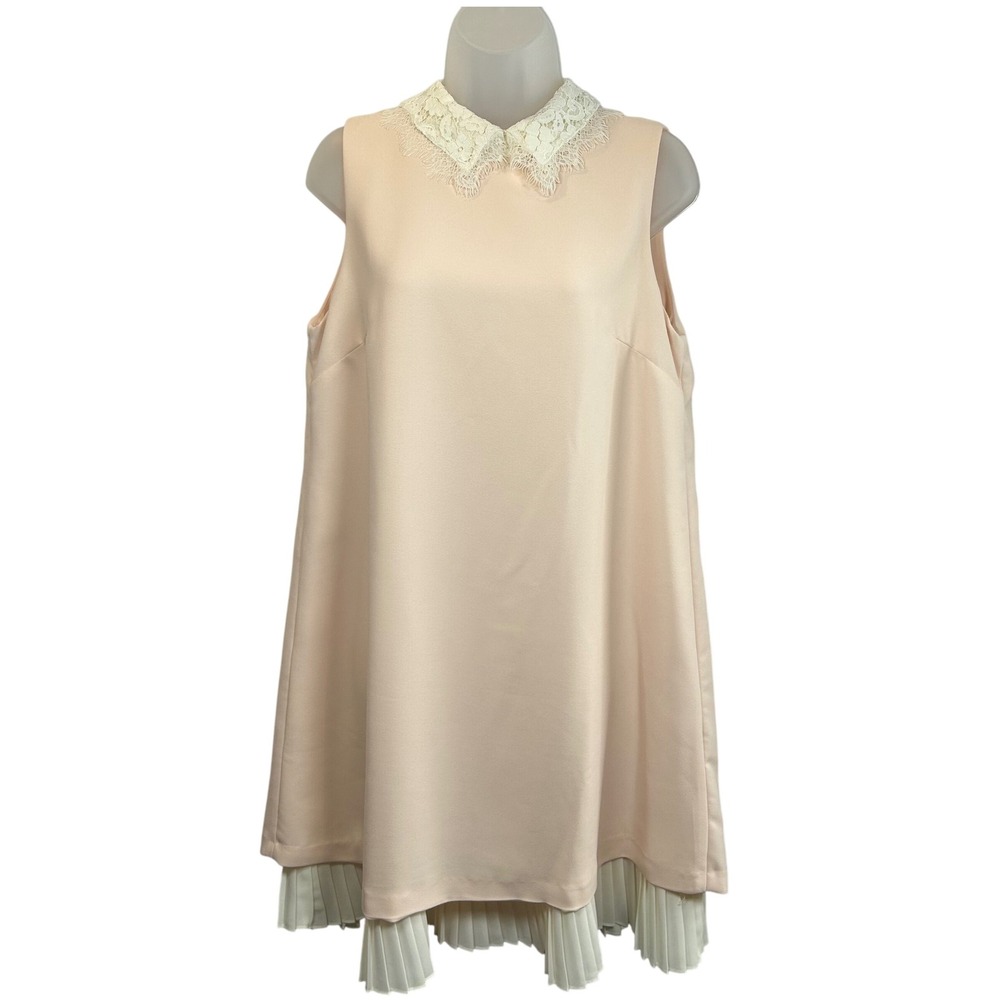 Nanette Lepore Dress Womens‎ 8 Pink Embroidered Lace Collar Old Money Preppy
